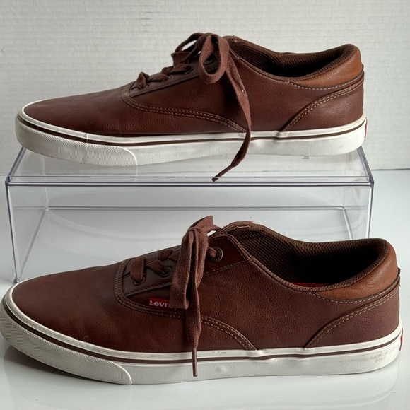 LEVIS Sneakers Faux Leather Lace-Up Shoes Boat Shoes Loafers Size 11 - Picture 7 of 9